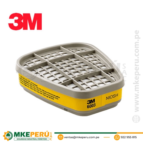 CARTUCHO 3M 6003 CONTRA VAPORES ORGANICOS Y GASES ÁCIDOS