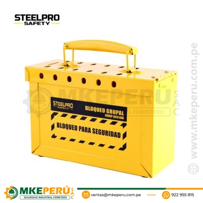 Caja de Bloqueo Grupal Amarilla – Steelpro