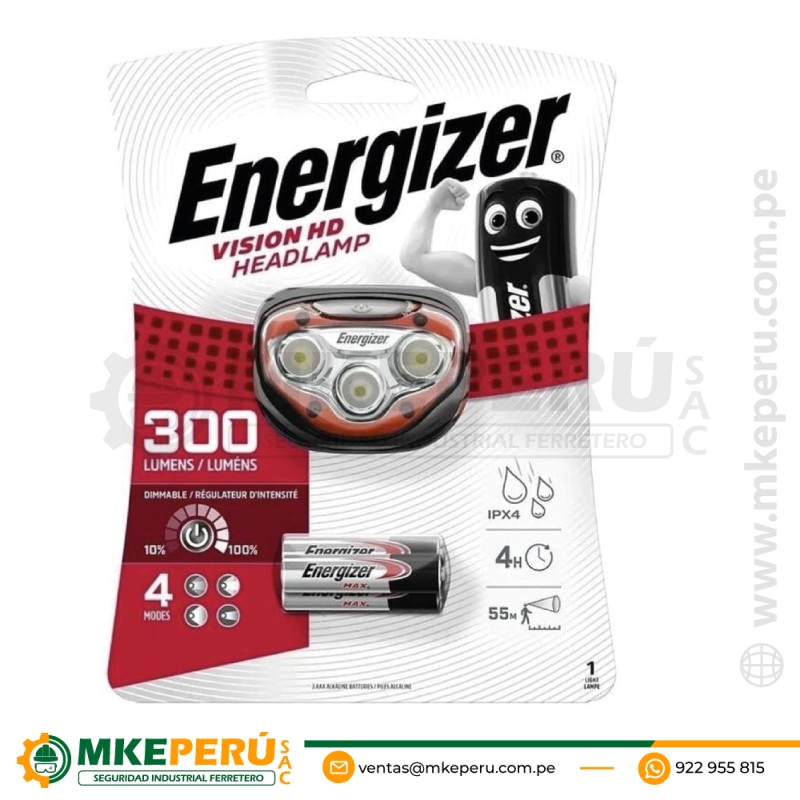 Linterna Frontal Energizer 300 Lumens