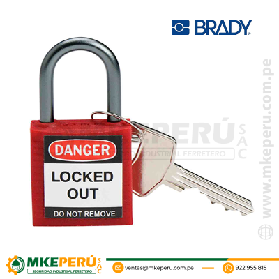 Candado de Bloqueo Compact Nylon Brady c/rojo 143150