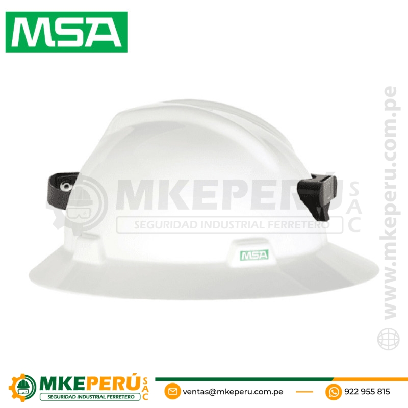 Casco MSA con Portalámpara V-GARD Blanco