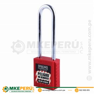 Candado X10 Long Rojo Steelpro