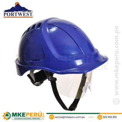 Casco Endurance Plus Visor PW54 Portwest Azul