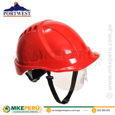 Casco Endurance Plus Visor PW54 Portwest Rojo