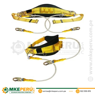 Cinturón de Posicionamiento de dos anillas con dos Líneas de Conexión de 1.80M – Hauk