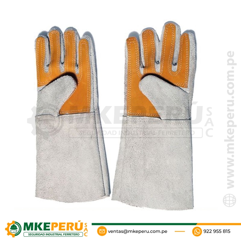 Guantes de Cuero Cromo de Soldador 18″