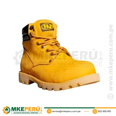 Botín Faj de Cuero Nobuck Amarillo