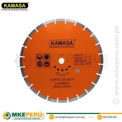Disco Diamantado Segmentado 14″ (350 mm) P/Concreto Kamasa KM675