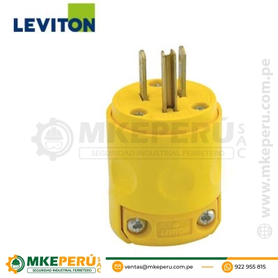 ENCHUFE 15A 125V L/T PVC AMARILLO-LEVITON