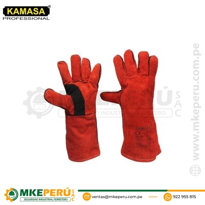 Guante de Cuero para Soldar 14″ Rojo KM845 Kamasa