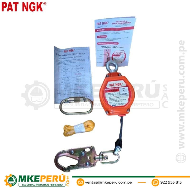 Bloque Retráctil HD-3.5D de 3.5 mtrs Cinta Pat Ngk - Imagen 2