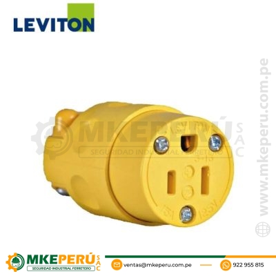 Tomacorriente Aereo 15A, 125V, NEMA 5-15R, 2P-Levitón amarillo