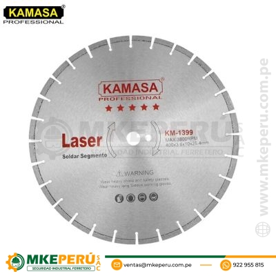 Disco Diamantado Segmentado 16″ (400 mm) P/Concreto Kamasa KM1399