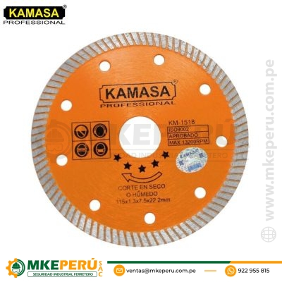 Discos Diamantado Turbo 4 1/2″ (115 mm) P/Concreto KM1518 Kamasa