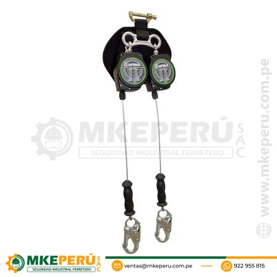 BLOCK DOBLE RETRACTIL DE 11′ (3 METROS) C ACERADO GANCHOS CHICOS, MOD SW8008‐11LE DL SafeWaze