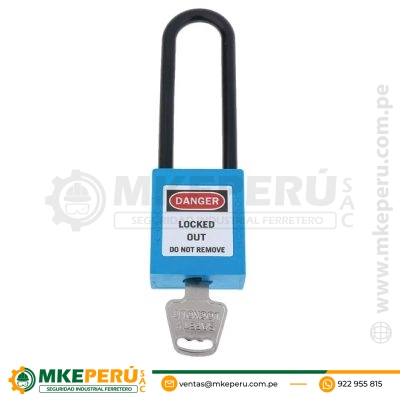 Candado de Bloqueo Dieléctrico 3″ 76mm Azul Loto Master