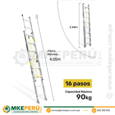 ESCALERA TELESCOPICA DE FIBRA 28 PASOS AMERICAN BULLFTT102-28II