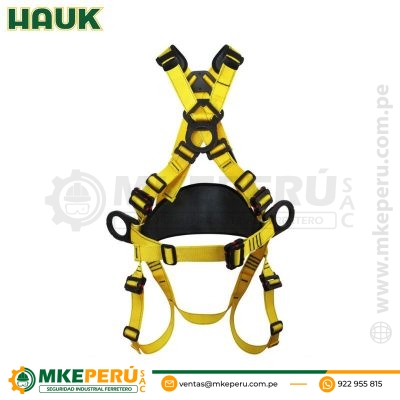 Arnés Integral Dieléctrico de 4 Anillas con Apoyo Lumbar Hauk -(I4A7Hrd)