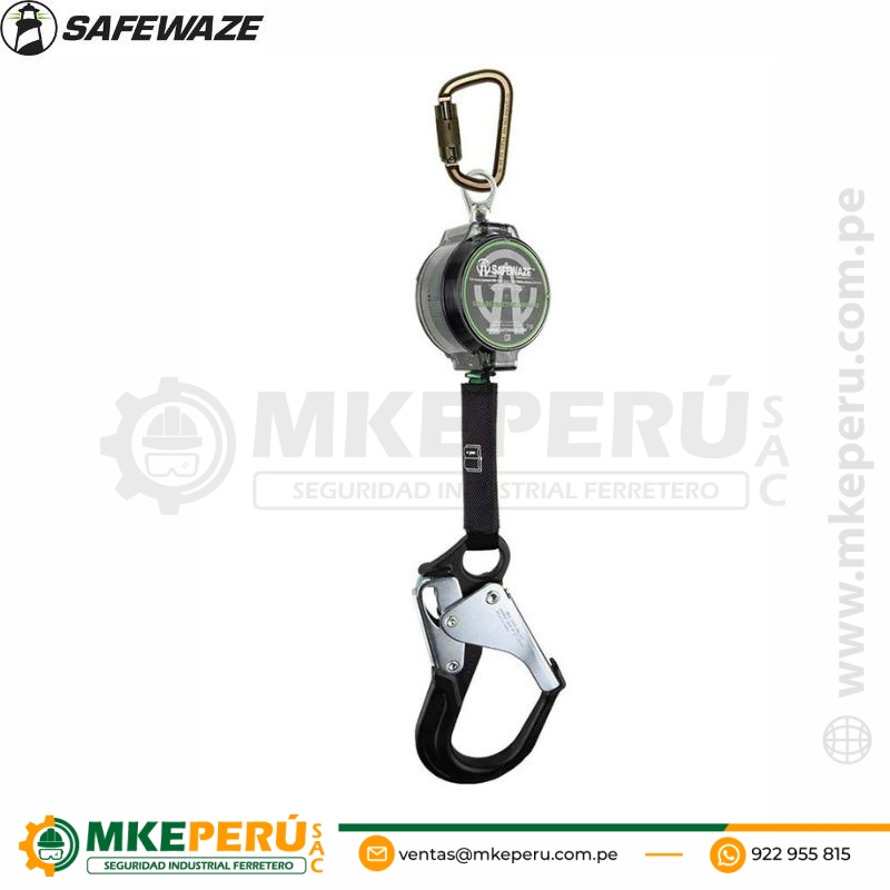 BLOQUE RETRACTIL 7′ (2 METROS) CINTA NYLON, MOD W/ ALUMINIO 018‐5007-SAFEWAZE