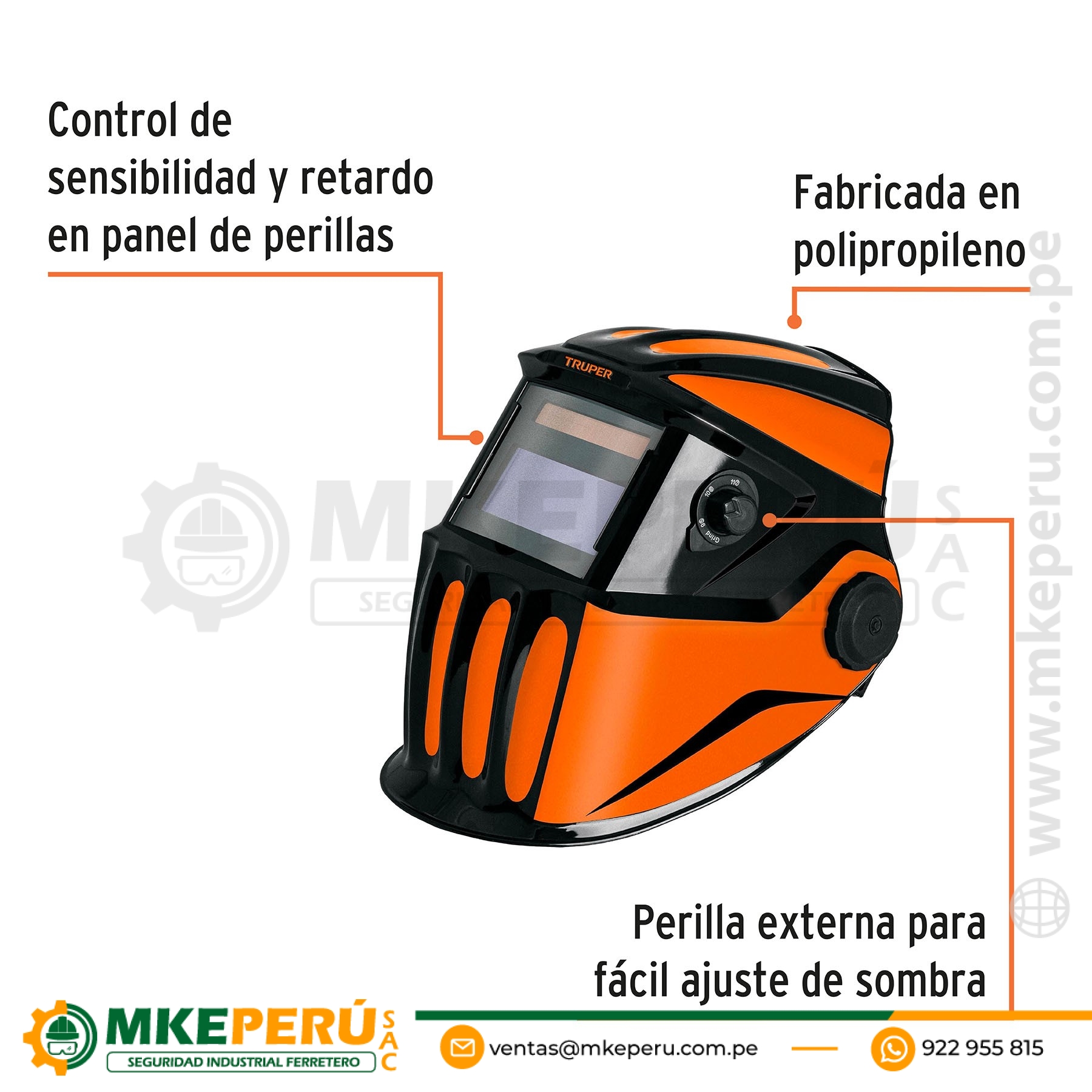 Careta Electrónica p/Soldar, Profesional, Sombra 9 a 13-TRUPER 102228 - Imagen 2