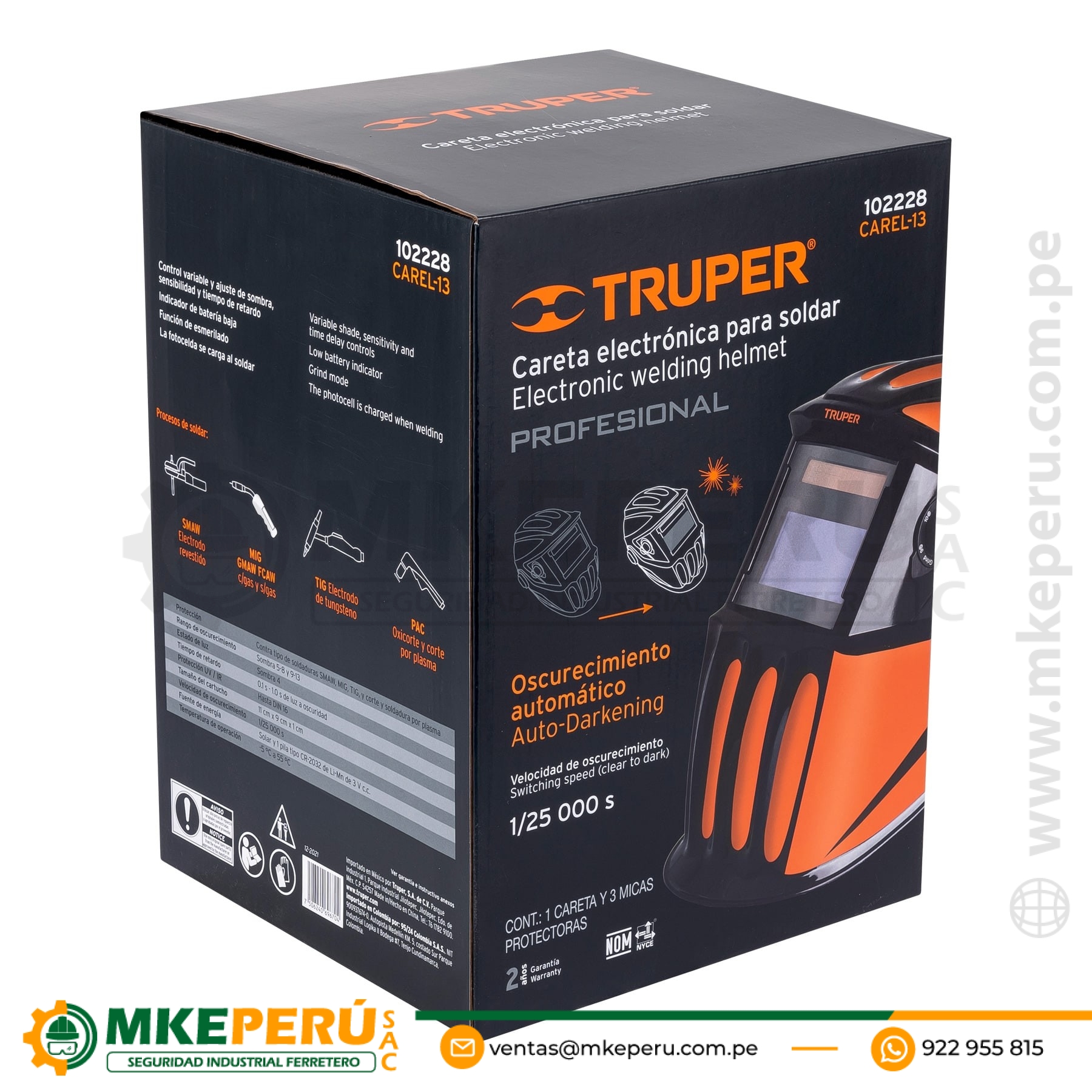 Careta Electrónica p/Soldar, Profesional, Sombra 9 a 13-TRUPER 102228 - Imagen 3