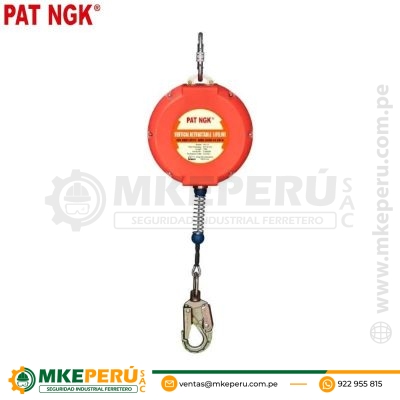 LINEA RETRACTIL CABLE DE ACERO HE-15 DE 15 METROS-PATNGK