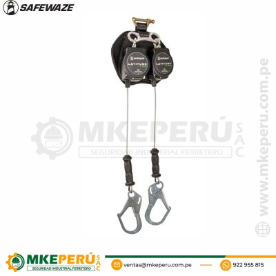 Bloque Retractil De 11′ (3 Metros) C/Acerado Doble Ganchos Grandes, Mod Sw8008‐11Le‐RBHDL-Safewaze