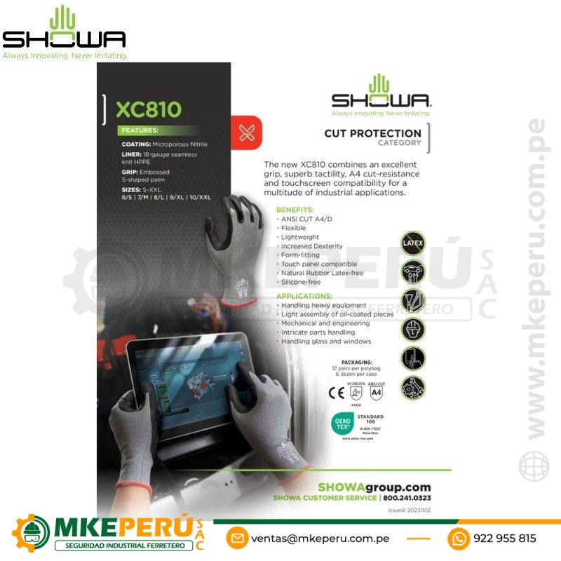 Guante Showa Anticorte con Palma Nitrilo-Xc810 - Imagen 2