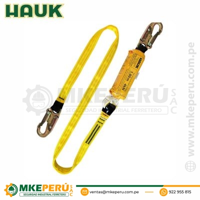 Línea De Vida/Conexión Con Amortiguador De Caída Y Dos Ganchos Chicos de 1.80 M – Hauk DN1P