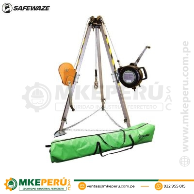 Trípode Ajustable Kit De 7″ Cabrestante Y Retractil 3 Vías 65″ Safewaze – 019‐11003
