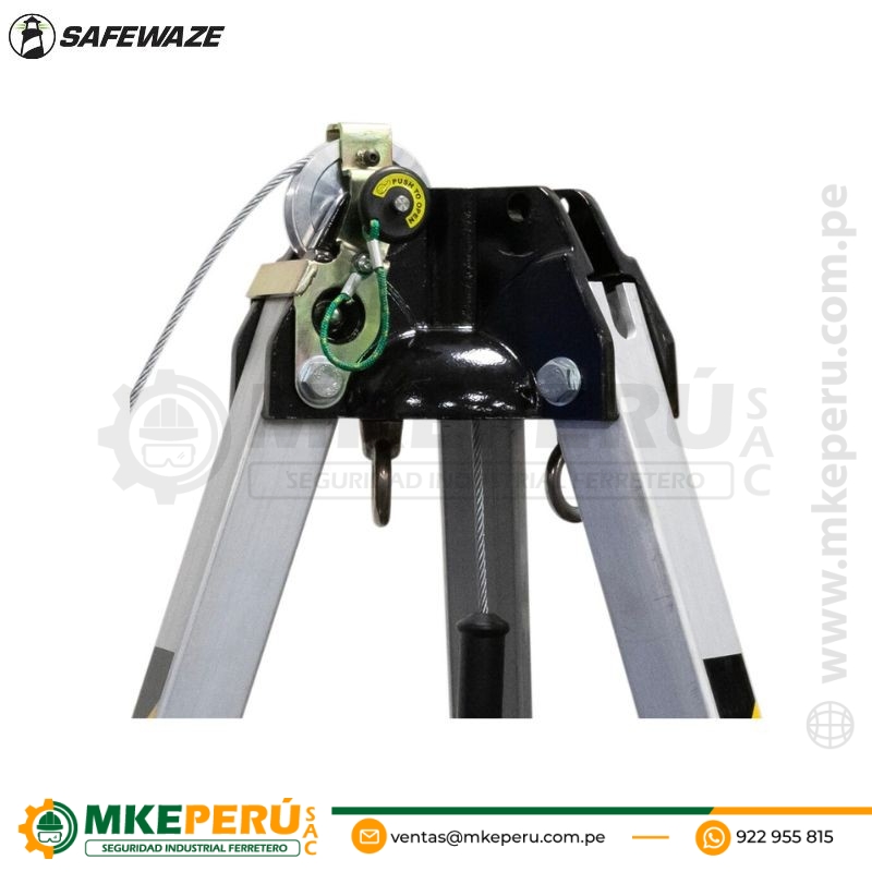 Trípode Ajustable Kit De 7″ Cabrestante Y Retractil 3 Vías 65″ Safewaze – 019‐11003 - Imagen 2