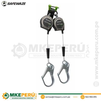 Bloque Retractil Latitude 023-5356 Doble Cable Acerado 8' (2.40 Metros) Clase 2 - Safewaze
