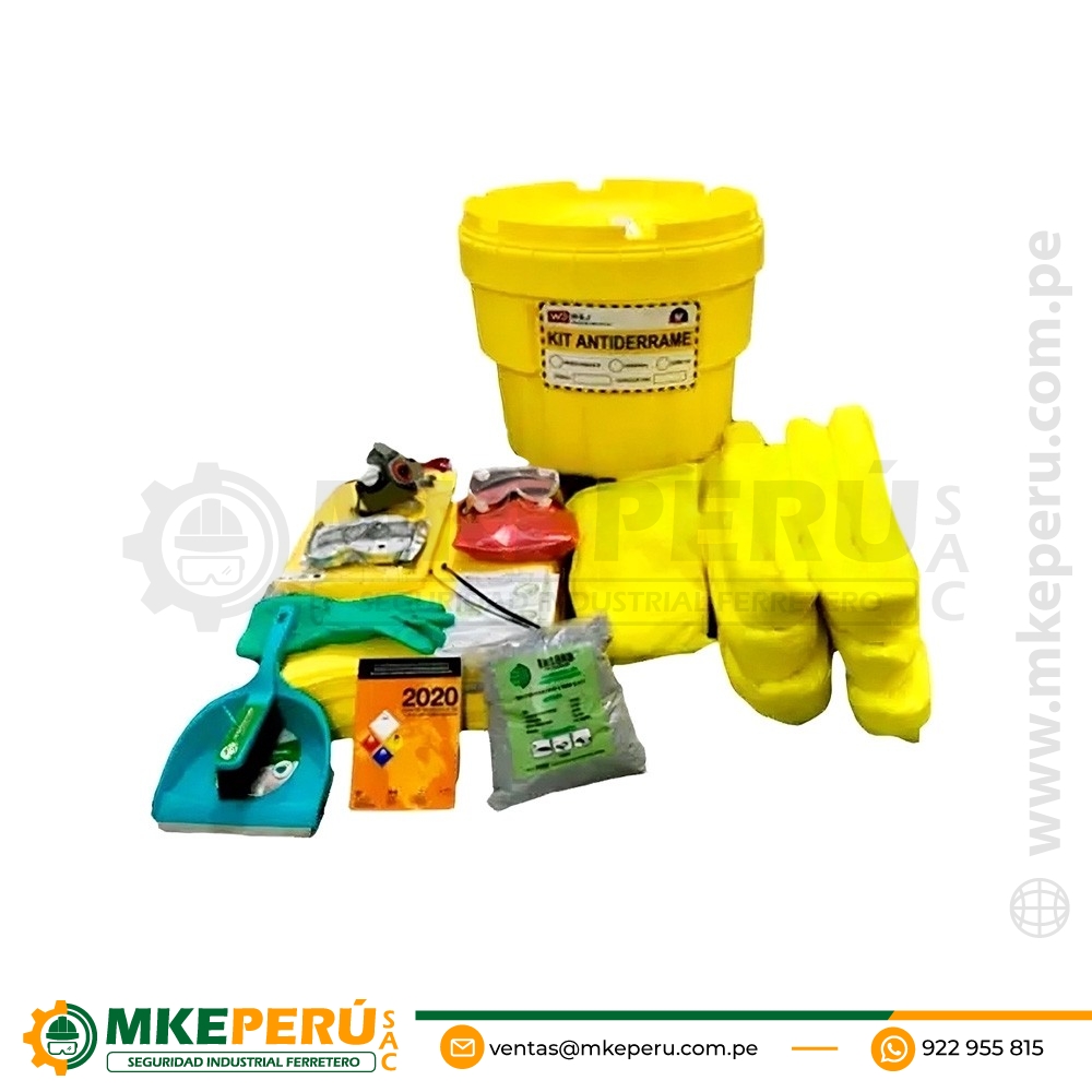 Kit Antiderrame en Overpack 30 Galones para Químicos, KIT30GQ